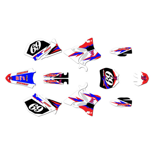 yamaha yz250 graphics kit 2008-2014 vintage series red