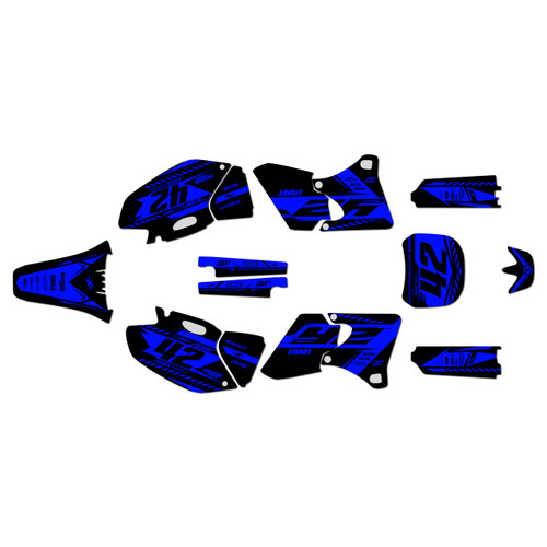 yamaha yz400f graphics kit 1998-2002 lethal series blue-shift