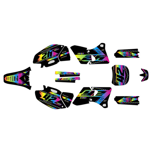 yamaha yz400f graphics kit 1998-2002 lethal series rainbow