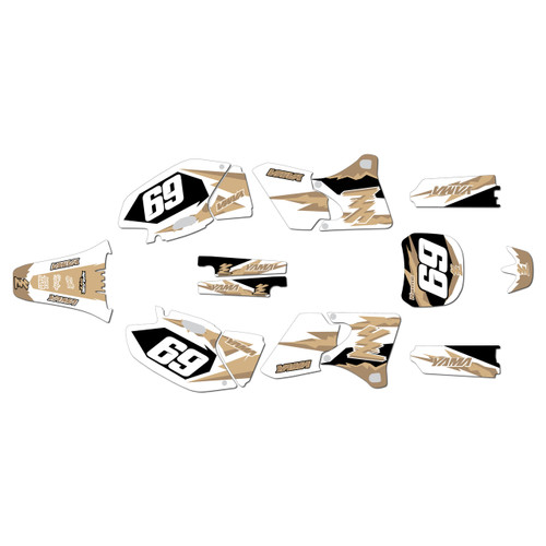 yamaha yz250f graphics kit 1998-2002 vintage series tan