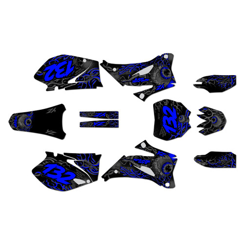 yamaha yz250f graphics kit 2008-2009 core series blue-shift