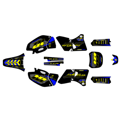 yamaha yz400f graphics kit 1998-2002 rebel series yellow
