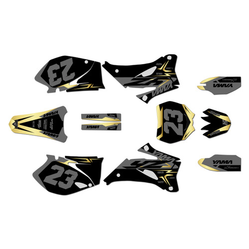 yamaha yz250f graphics kit 2006-2007 evader series gold