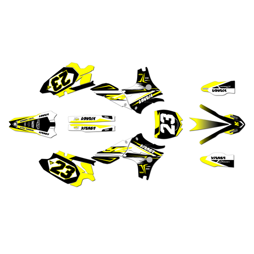 yamaha yz450f graphics kit 2010-2013 evader series yellow