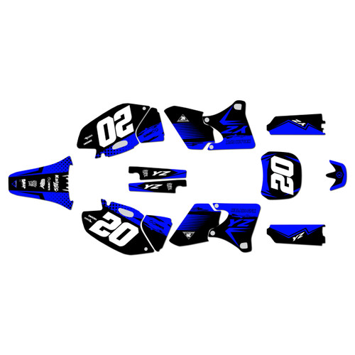 yamaha yz400f graphics kit 1998-2002 spear series blue