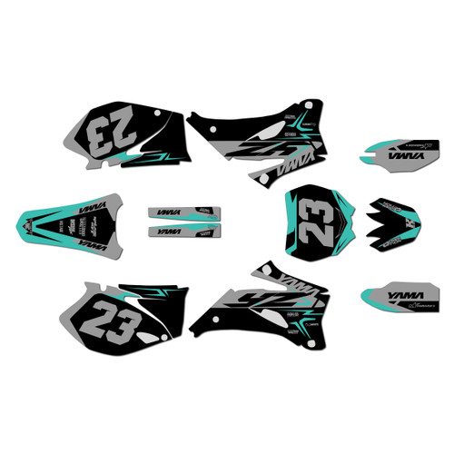 yamaha yz250f graphics kit 2008-2009 evader series teal