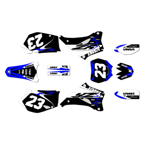 yamaha yz250f graphics kit 2008-2009 evader series blue