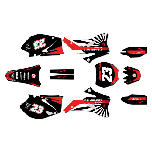 yamaha yz250f graphics kit 2008-2009 fh series red