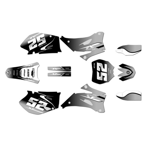 yamaha yz250f graphics kit 2008-2009 ominous series white