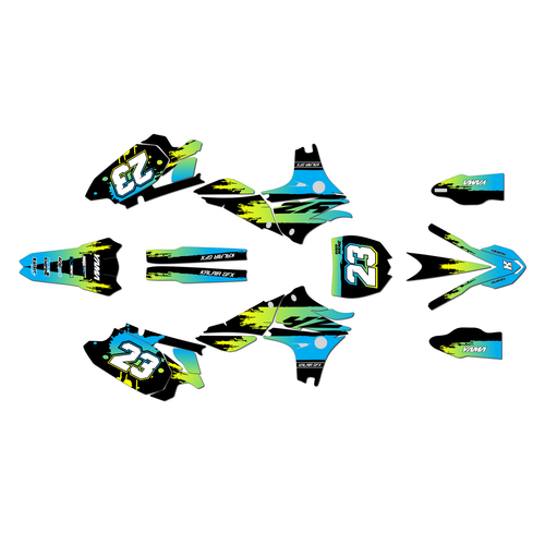 yamaha yz450f graphics kit 2010-2013 splash series lime