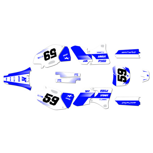 yamaha yz400f graphics kit 1998-2002 swift series blue-shift