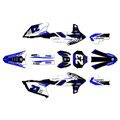 yamaha yz250f graphics kit 2024-2026 evader series blue