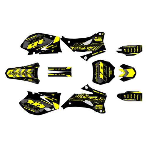 yamaha yz250f graphics kit 2006-2007 rebel series yellow