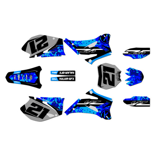 yamaha yz250f graphics kit 2006-2007 semper series cyan