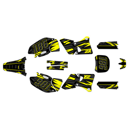 yamaha yz400f graphics kit 1998-2002 twitch series yellow