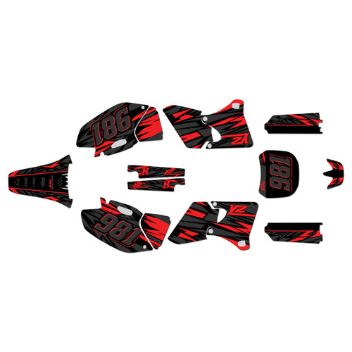 yamaha yz400f graphics kit 1998-2002 twitch series red