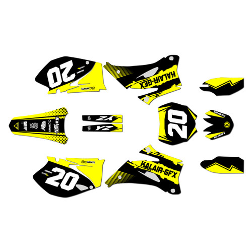 yamaha yz250f graphics kit 2006-2007 spear series yellow
