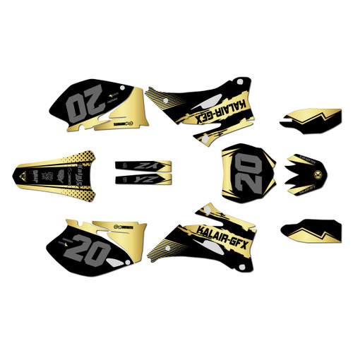 yamaha yz250f graphics kit 2006-2007 spear series gold