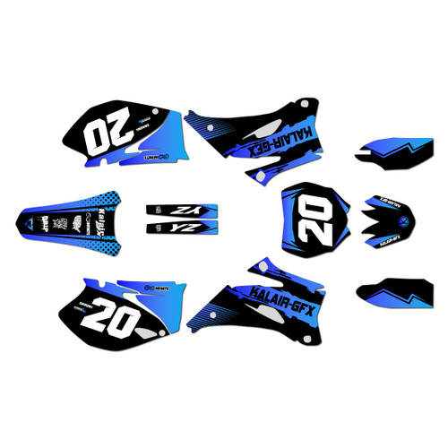 yamaha yz250f graphics kit 2008-2009 spear series cyan