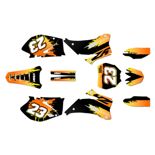 yamaha yz250f graphics kit 2008-2009 splash series orange