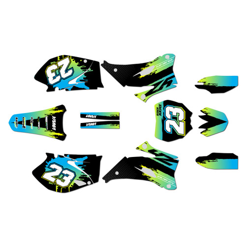 yamaha yz250f graphics kit 2008-2009 splash series lime