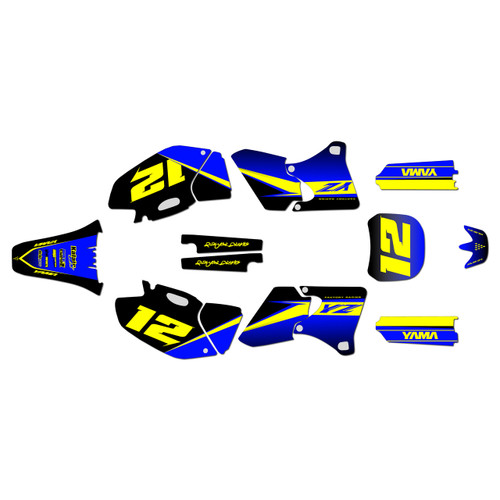 yamaha yz400f graphics kit 1998-2002 vendetta series yellow