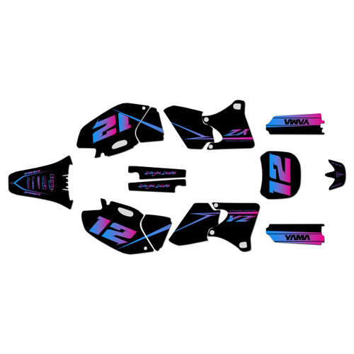 yamaha yz400f graphics kit 1998-2002 vendetta series magenta