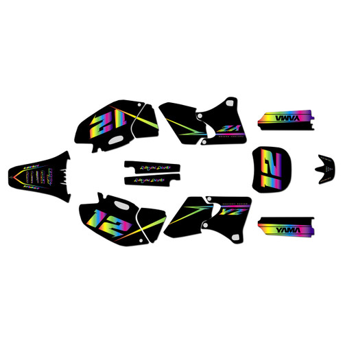 yamaha yz426f graphics kit 1998-2002 vendetta series rainbow