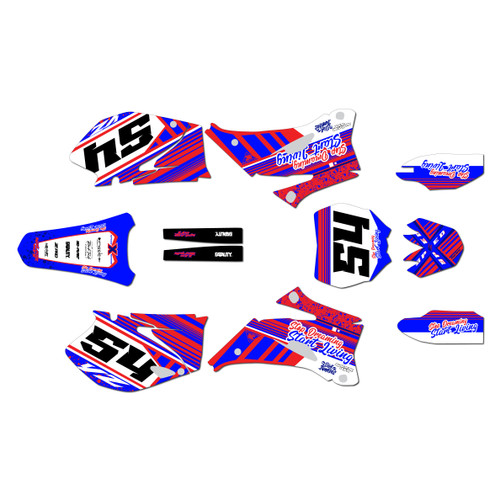 yamaha yz450f graphics kit 2006-2009 split series red-blue