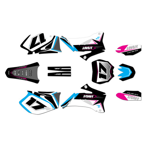 yamaha yz250f graphics kit 2006-2007 stellar series magenta