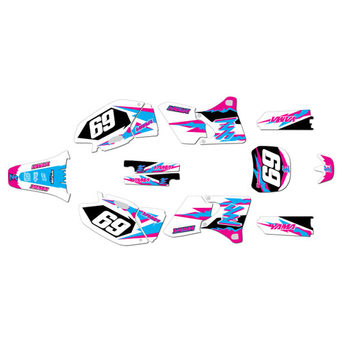 yamaha yz400f graphics kit 1998-2002 vintage series magenta