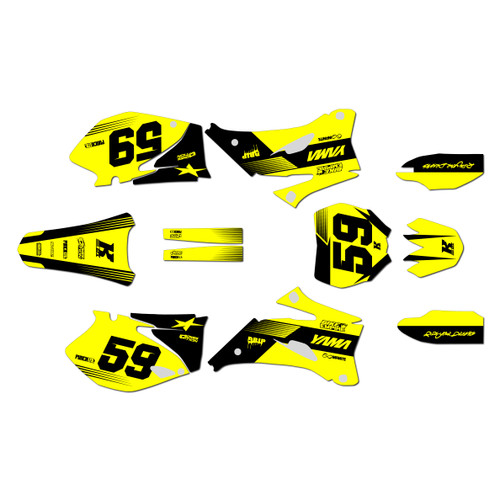 yamaha yz250f graphics kit 2008-2009 swift series yellow
