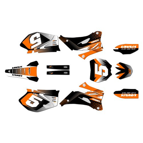 yamaha yz250f graphics kit 2006-2007 turbo series orange