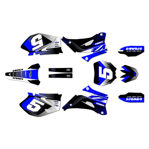 yamaha yz450f graphics kit 2006-2009 turbo series blue