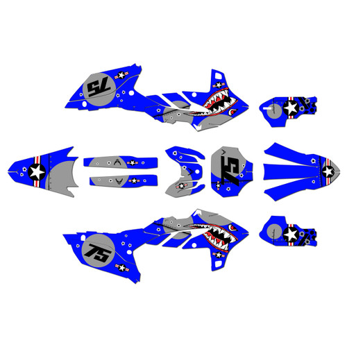 yamaha yz250f graphics kit 2024-2026 predator series blue