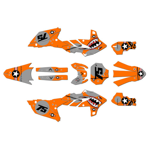 yamaha yz250f graphics kit 2024-2026 predator series orange