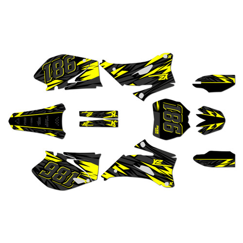 yamaha yz450f graphics kit 2006-2009 twitch series yellow