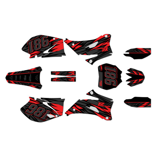 yamaha yz250f graphics kit 2008-2009 twitch series red
