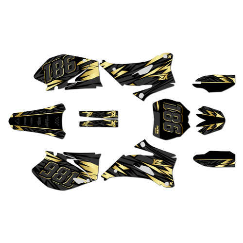 yamaha yz250f graphics kit 2008-2009 twitch series gold