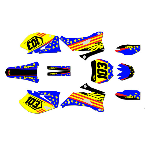 yamaha yz450f graphics kit 2006-2009 usa series yellow-shift