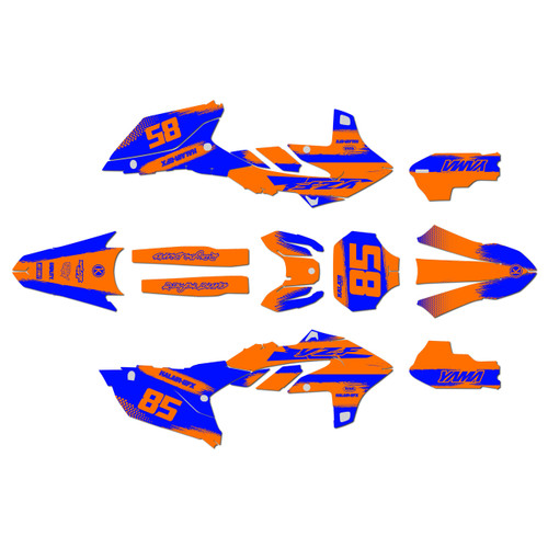yamaha yz450f graphics kit 2023-2025 drag series orange