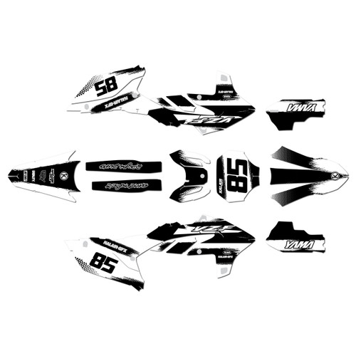 yamaha yz450f graphics kit 2023-2025 drag series white