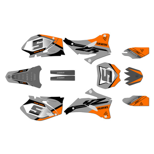 yamaha yz250f graphics kit 2008-2009 venom series orange