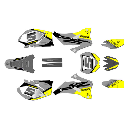 yamaha yz250f graphics kit 2008-2009 venom series yellow