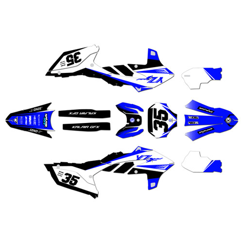 yamaha yz450f graphics kit 2023-2025 dream series blue