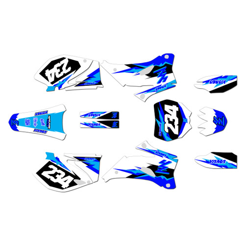 yamaha yz250f graphics kit 2006-2007 vintage series blue