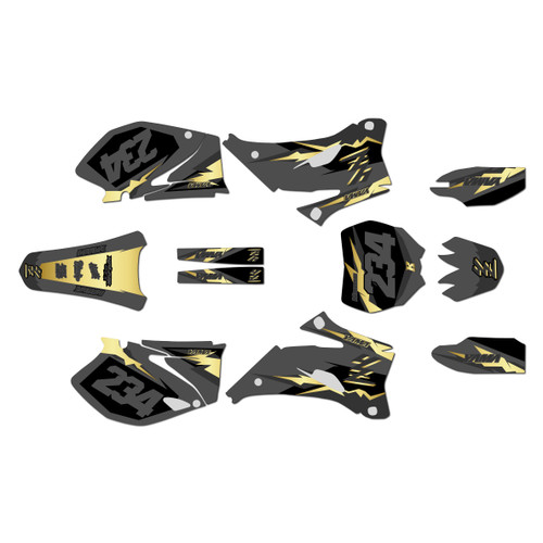 yamaha yz250f graphics kit 2006-2007 vintage series gold