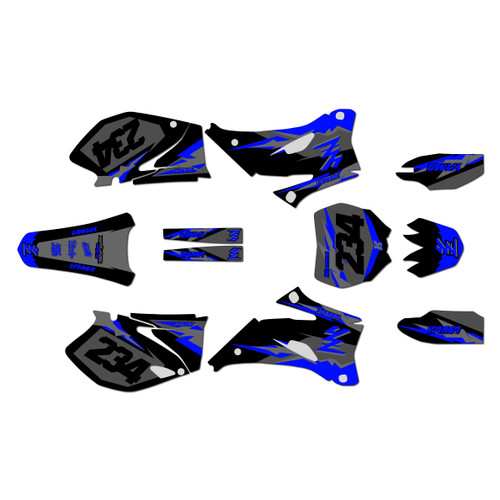 yamaha yz250f graphics kit 2008-2009 vintage series blue-shift