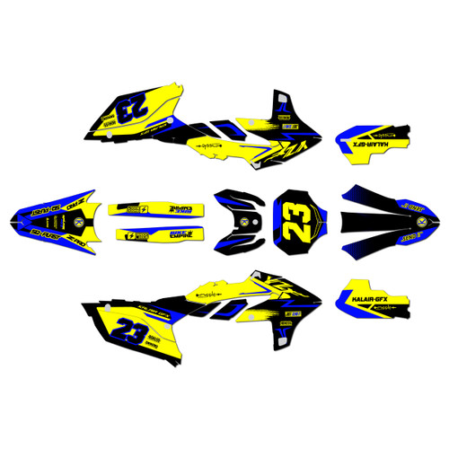 yamaha yz450f graphics kit 2023-2025 evader series yellow