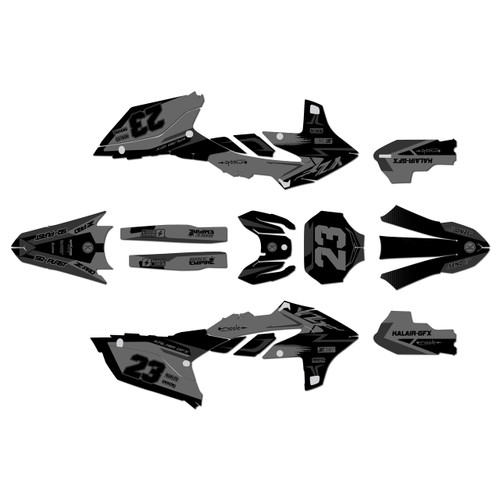 yamaha yz450f graphics kit 2023-2025 evader series smoke